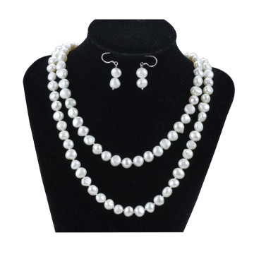 Snh Natural 8mm Baroque Pearl Jewelry Set 925 Silver